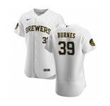 Men's Nike Milwaukee Brewers #39 Corbin Burnes White Home 2020 Authentic Player Baseball Jersey