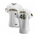 Men's Nike Milwaukee Brewers #46 Corey Knebel White Home 2020 Authentic Player Baseball Jersey