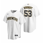 Men's Nike Milwaukee Brewers #53 Brandon Woodruff White Alternate Stitched Baseball Jersey