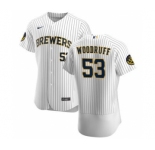 Men's Nike Milwaukee Brewers #53 Brandon Woodruff White Home 2020 Authentic Player Baseball Jersey