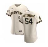 Men's Nike Milwaukee Brewers #54 J.P. Feyereisen Cream Home 2020 Authentic Player Baseball Jersey