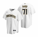 Men's Nike Milwaukee Brewers #71 Josh Hader White Alternate Stitched Baseball Jersey