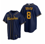 Men's Nike Milwaukee Brewers #8 Ryan Braun Navy Alternate Stitched Baseball Jersey