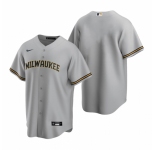 Men's Nike Milwaukee Brewers Blank Gray Road Stitched Baseball Jersey