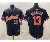 Men's Detroit Tigers #13 Dillon Dingler Black 2026 Meijer Patch Alternate Vapor Premier Limited Stitched Baseball Jersey