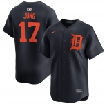 Men's Detroit Tigers #17 Jace Jung Black 2024 Alternate Limited Stitched Baseball Jersey