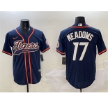 Men's Detroit Tigers #17 Parker Meadows Navy With Patch Cool Base Stitched Baseball Jersey