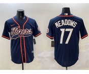 Men's Detroit Tigers #17 Parker Meadows Navy With Patch Cool Base Stitched Baseball Jersey