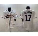 Men's Detroit Tigers #17 Parker Meadows White With Patch Cool Base Stitched Baseball Jersey