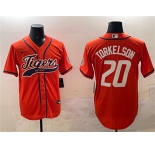 Men's Detroit Tigers #20 Spencer Torkelson Orange With Patch Cool Base Stitched Baseball Jersey
