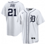 Men's Detroit Tigers #21 Jackson Jobe White Cool Base Stitched Baseball Jersey