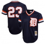 Men's Detroit Tigers #23 Kirk Gibson Navy Throwback Stitched Baseball Jersey