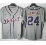 Men's Detroit Tigers #24 Miguel Cabrera Grey Stitched Cool Base Nike Jersey