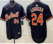 Men's Detroit Tigers #24 Miguel Cabrera Navy Limited Jersey