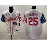 Men's Detroit Tigers #25 Gleyber Torres White 2025 Memorial Day Vapor Premier Limited Stitched Baseball Jersey