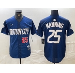 Men's Detroit Tigers #25 Matt Manning Number 2024 Navy City Connect Cool Base Limited Stitched Jersey