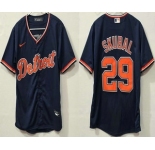 Men's Detroit Tigers #29 Tarik Skubal Navy Cool Base Jersey