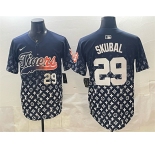 Men's Detroit Tigers #29 Tarik Skubal Navy With Patch Vapor Premier Limited Stitched Baseball Jersey