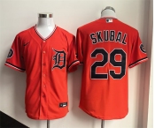 Men's Detroit Tigers #29 Tarik Skubal Orange 2026 Alternate Stitched Baseball Jersey