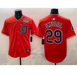 Men's Detroit Tigers #29 Tarik Skubal Orange 2026 Alternate USA 250' Patch Vapor Premier Limited Stitched Baseball Jersey