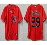 Men's Detroit Tigers #29 Tarik Skubal Orange Cool Base Jersey