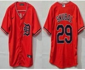 Men's Detroit Tigers #29 Tarik Skubal Orange Cool Base Jersey
