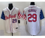 Men's Detroit Tigers #29 Tarik Skubal White 2025 Memorial Day Vapor Premier Limited Stitched Baseball Jersey
