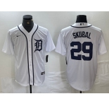 Men's Detroit Tigers #29 Tarik Skubal White Cool Base Stitched Jersey
