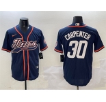 Men's Detroit Tigers #30 Kerry Carpenter Navy With Patch Cool Base Stitched Baseball Jersey