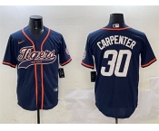 Men's Detroit Tigers #30 Kerry Carpenter Navy With Patch Cool Base Stitched Baseball Jersey