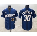 Mens Detroit Tigers #30 Kerry Carpenter Number 2024 Navy City Connect Cool Base Limited Stitched Jersey