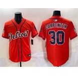 Men's Detroit Tigers #30 Kerry Carpenter Orange With Patch Vapor Premier Limited Stitched Baseball Jersey