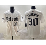 Men's Detroit Tigers #30 Kerry Carpenter White 'Motor Gothic Edition' Vapor Premier Limited Stitched Baseball Jersey
