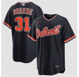 Men's Detroit Tigers #31 Riley Greene Navy Alternate Stitched Baseball Jersey