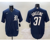 Men's Detroit Tigers #31 Riley Greene Navy Cool Base Stitched Baseball Jersey