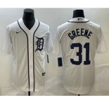 Men's Detroit Tigers #31 Riley Greene White Cool Base Stitched Jersey