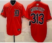 Men's Detroit Tigers #313 Motor City Orange Limited Jersey