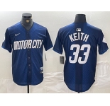 Men's Detroit Tigers #33 Colt Keith 2024 Navy City Connect Cool Base Limited Stitched Jersey