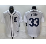 Men's Detroit Tigers #33 Colt Keith White Cool Base Stitched Jersey