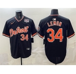 Men's Detroit Tigers #34 Chet Lemon Black 2026 Alternate USA 250' Patch Vapor Premier Limited Stitched Baseball Jersey