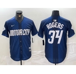 Men's Detroit Tigers #34 Jake Rogers 2024 Navy City Connect Cool Base Limited Stitched Jersey