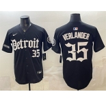 Men's Detroit Tigers #35 Justin Verlander 2026 Black 'Motor Gothic Edition' Vapor Premier Limited Stitched Baseball Jersey