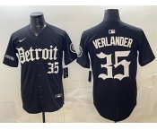 Men's Detroit Tigers #35 Justin Verlander 2026 Black 'Motor Gothic Edition' Vapor Premier Limited Stitched Baseball Jersey
