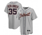 Men's Detroit Tigers #35 Justin Verlander Gray 2026 Road Stitched Baseball Jersey