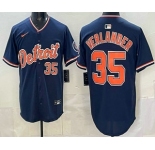 Men's Detroit Tigers #35 Justin Verlander Navy Limited Jersey