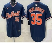 Men's Detroit Tigers #35 Justin Verlander Navy Limited Jersey