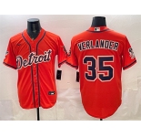 Men's Detroit Tigers #35 Justin Verlander Orange 2026 Cool Base Stitched Baseball Jersey