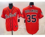 Men's Detroit Tigers #35 Justin Verlander Orange 2026 Cool Base Stitched Baseball Jersey