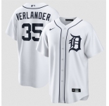Men's Detroit Tigers #35 Justin Verlander White 2026 Cool Base Stitched Baseball Jersey