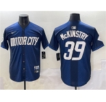 Men's Detroit Tigers #39 Zach McKinstry 2024 Navy City Connect Cool Base Limited Stitched Baseball Jersey